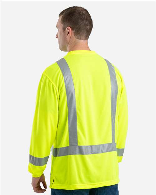 Berne Apparel HVK013 Men's Hi-Vis Class 3 Performance Pocket T-Shirt - Yellow - model back
