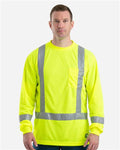 Berne Apparel HVK013 Men's Hi-Vis Class 3 Performance Pocket T-Shirt - Yellow - model front