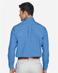Devon & Jones D620T Men's Tall Crown Collection Broadcloth Woven Dress Shirt - French Blue - model back