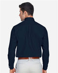 Devon & Jones D620T Men's Tall Crown Collection Broadcloth Woven Dress Shirt - Navy - model back