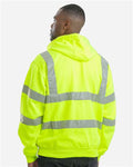 Berne Apparel HVF021 Men's Berne Hi-Vis Class 3 Lined Hooded Sweatshirt - Yellow - model back