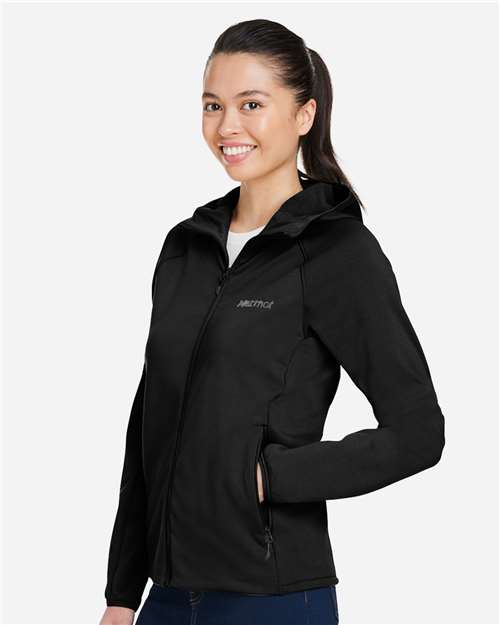 Marmot M15393 Women's Leconte Full Zip Hooded Jacket - Black - model side