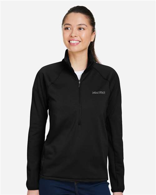 Marmot M15391 Women's Leconte Half-Zip Pullover - Black - model front