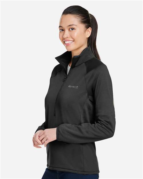 Marmot M15391 Women's Leconte Half-Zip Pullover - Black - model side