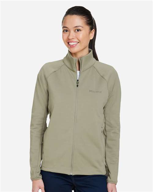 Marmot M15392 Women's Leconte Fleece Jacket - Vetiver - model front