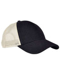 econscious EC7093 Structured Hemp Trucker Cap - Black/ Oyster - front