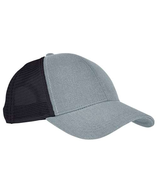 econscious EC7093 Structured Hemp Trucker Cap - Charcoal/ Black - front