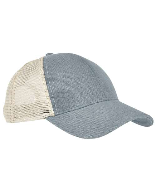 econscious EC7093 Structured Hemp Trucker Cap - Charcoal/ Oyster - front