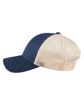 econscious EC7093 Structured Hemp Trucker Cap - Navy/ Oyster - side