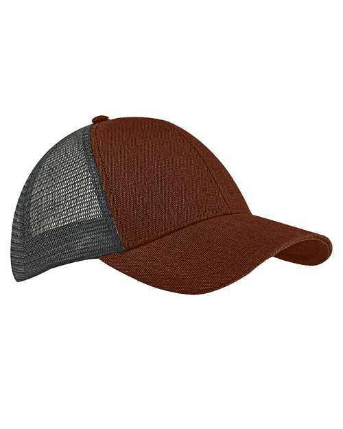 econscious EC7093 Structured Hemp Trucker Cap - Sienna/ Black - front