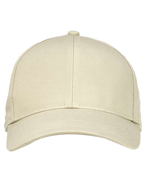 econscious EC7025 Structured Six-Panel Baseball Cap - Oyster - front