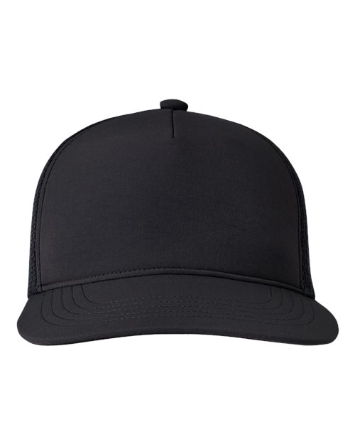 Big Accessories BA708 Bend Foam Trucker Cap - Black/ Black - front