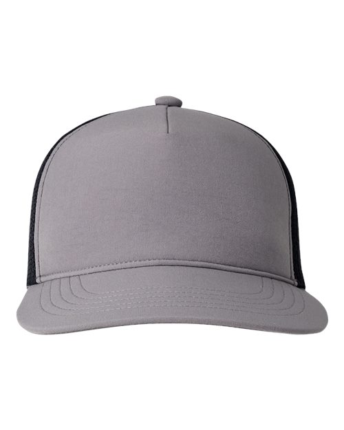 Big Accessories BA708 Bend Foam Trucker Cap - Dark Grey/ Black - front