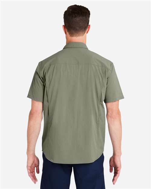 HUK H150183 Men's Creekbed Short Sleeve Shirt - Moss - model back