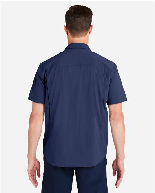 HUK H150183 Men's Creekbed Short Sleeve Shirt - Naval Academy - model back
