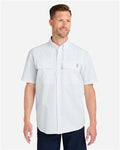 HUK H150183 Men's Creekbed Short Sleeve Shirt - White - model front