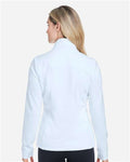 Fairway & Greene F12250 Women's Wells Tech Quarter-Zip Pullover - Dream/ White - model back