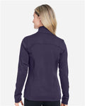 Fairway & Greene F12250 Women's Wells Tech Quarter-Zip Pullover - Eclipse/ White - model back