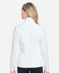 Fairway & Greene F12250 Women's Wells Tech Quarter-Zip Pullover - White/ Eclipse - model back