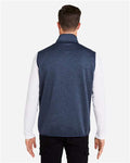 HUK H130099 Men's Coldfront+ Vest - Naval Academy Heather - model back