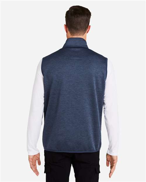 HUK H130099 Men's Coldfront+ Vest - Naval Academy Heather - model back
