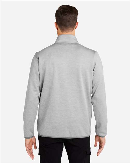 HUK H130098 Men's Coldfront+ Quarter-Zip Pullover - Harbor Mist Heather - model back