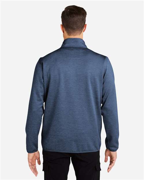 HUK H130098 Men's Coldfront+ Quarter-Zip Pullover - Naval Academy Heather - model back