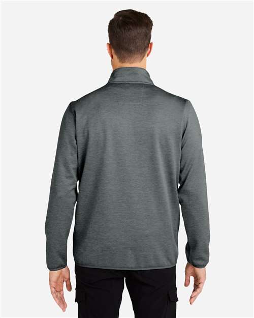 HUK H130098 Men's Coldfront+ Quarter-Zip Pullover - Volcanic Ash Heather - model back