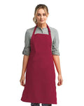 Artisan Collection by Reprime RP150 Recycled Bib Apron - Burgundy - model front