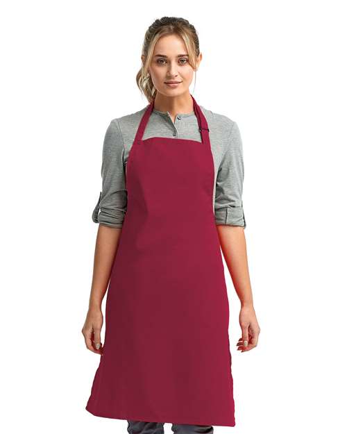 Artisan Collection by Reprime RP150 Recycled Bib Apron - Burgundy - model front