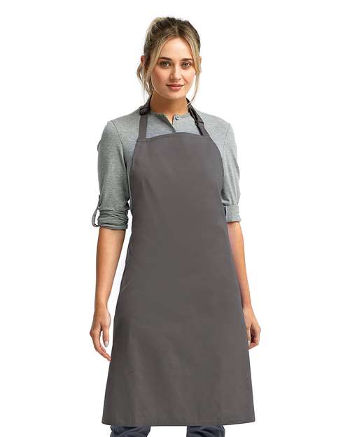 Artisan Collection by Reprime RP150 Recycled Bib Apron - Dark Grey - model front