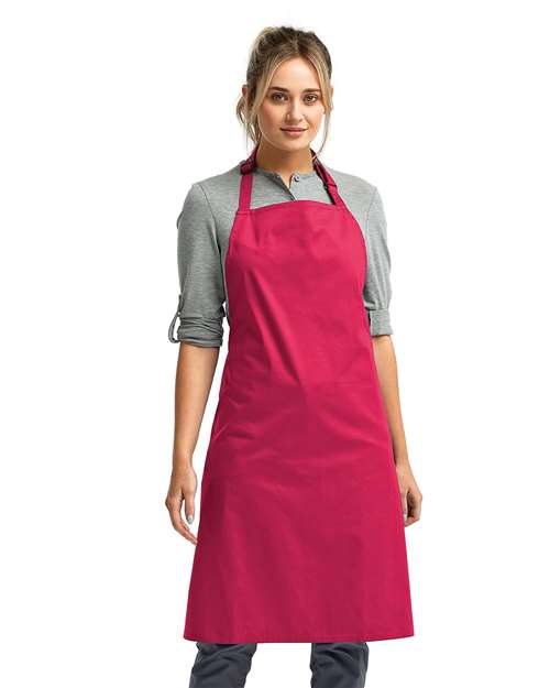 Artisan Collection by Reprime RP150 Recycled Bib Apron - Hot Pink - model front