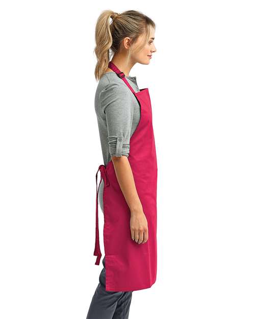 Artisan Collection by Reprime RP150 Recycled Bib Apron - Hot Pink - model side