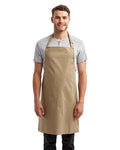 Artisan Collection by Reprime RP150 Recycled Bib Apron - Khaki - model front