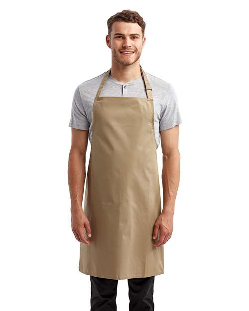 Artisan Collection by Reprime RP150 Recycled Bib Apron - Khaki - model front