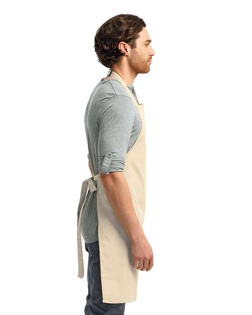 Artisan Collection by Reprime RP150 Recycled Bib Apron - Natural - model side