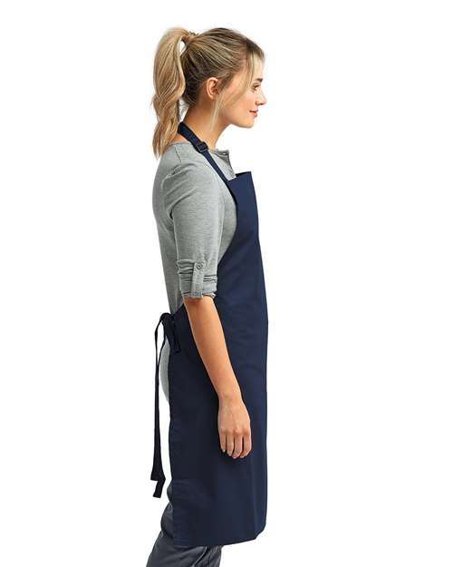 Artisan Collection by Reprime RP150 Recycled Bib Apron - Navy - model side
