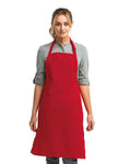 Artisan Collection by Reprime RP150 Recycled Bib Apron - Red - model front