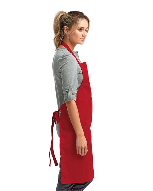 Artisan Collection by Reprime RP150 Recycled Bib Apron - Red - model side