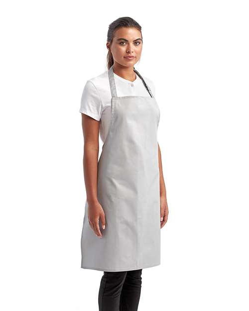 Artisan Collection by Reprime RP150 Recycled Bib Apron - Silver - model side