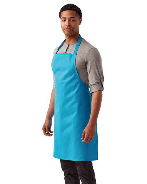 Artisan Collection by Reprime RP150 Recycled Bib Apron - Turquoise - model side