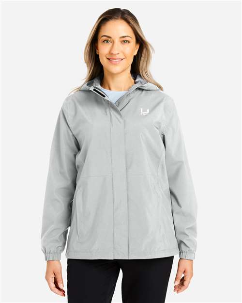 HUK H640027 Women's Storm Rain Jacket - Harbor Mist - model front