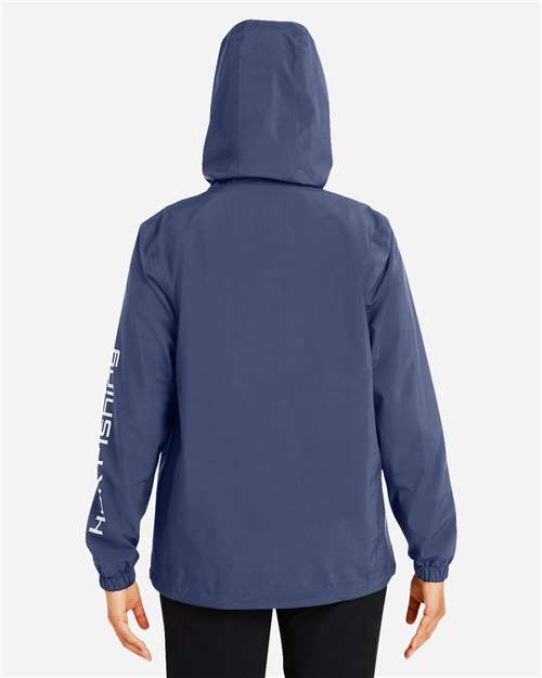HUK H640027 Women's Storm Rain Jacket - Naval Academy - model back