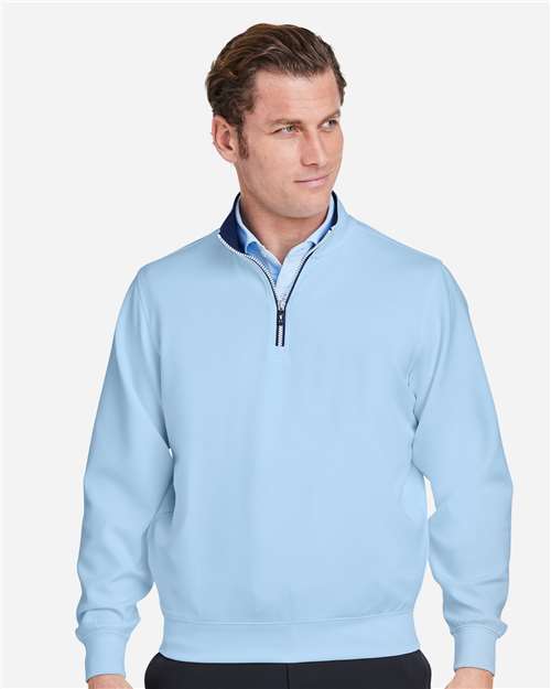 Fairway & Greene C11512 Men's Caves Tech Quarter-Zip Pullover - Bluff - model front