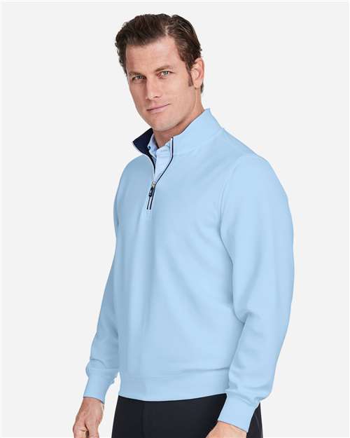 Fairway & Greene C11512 Men's Caves Tech Quarter-Zip Pullover - Bluff - model side