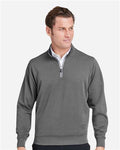 Fairway & Greene C11512 Men's Caves Tech Quarter-Zip Pullover - Dark Shadow Grey Heather - model front