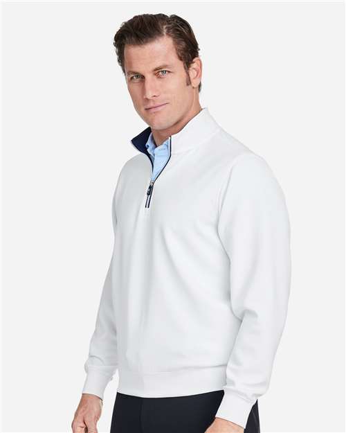 Fairway & Greene C11512 Men's Caves Tech Quarter-Zip Pullover - White - model side
