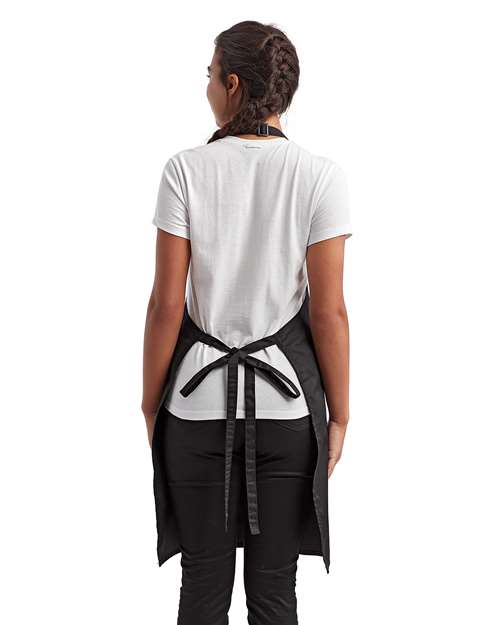 Artisan Collection by Reprime RP154 Recycled Pocket Bib Apron - Black - model back