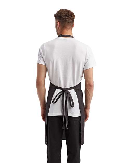 Artisan Collection by Reprime RP154 Recycled Pocket Bib Apron - Black Denim - model back