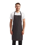 Artisan Collection by Reprime RP154 Recycled Pocket Bib Apron - Black Denim - model front